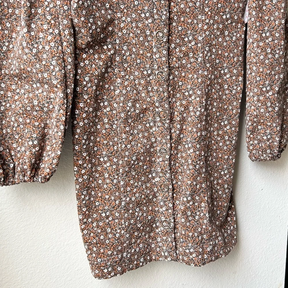 NWT Free People Call Me Cord Mini Dress Brown Black Combo Sz 4 - Picture 10 of 16
